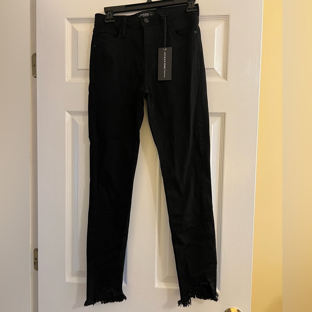 Just Black Denim high rise with destroyed hem